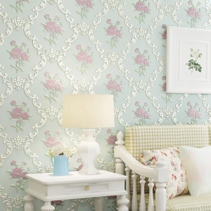 pastoral embossed european  wallpaper
