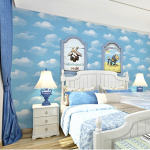 Blue-sky-and-white-clouds-kids-wallpaper