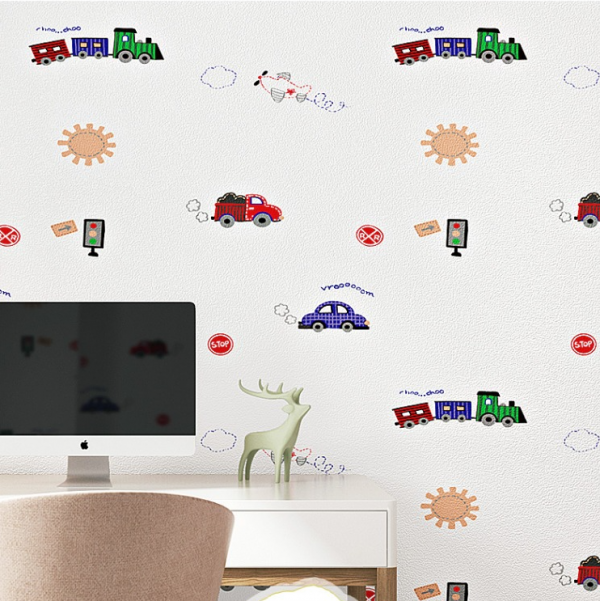 Children room cartoon self-adhesive wallpaper
