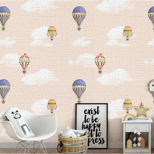 Children room hot air balloon self-adhesive wallpaper
