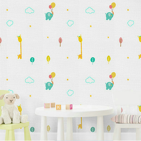 Children room hot air balloon self-adhesive wallpaper