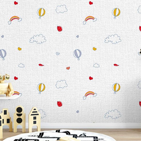 Children room hot air balloon self-adhesive wallpaper