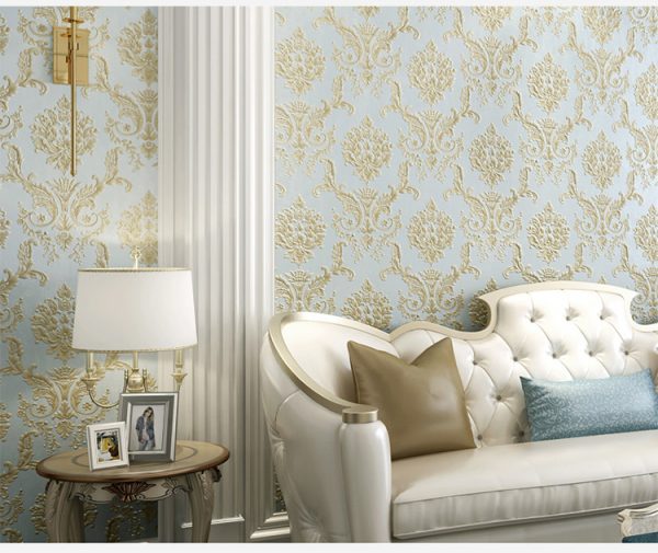 European style 3Dembosed pattern self-adhesive wallpaper