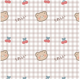 Plaid bear children room wallpaper