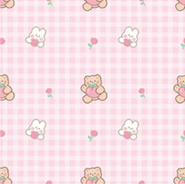 Plaid bear children room wallpaper