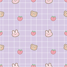 Plaid bear children room wallpaper