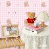 Plaid bear children room wallpaper