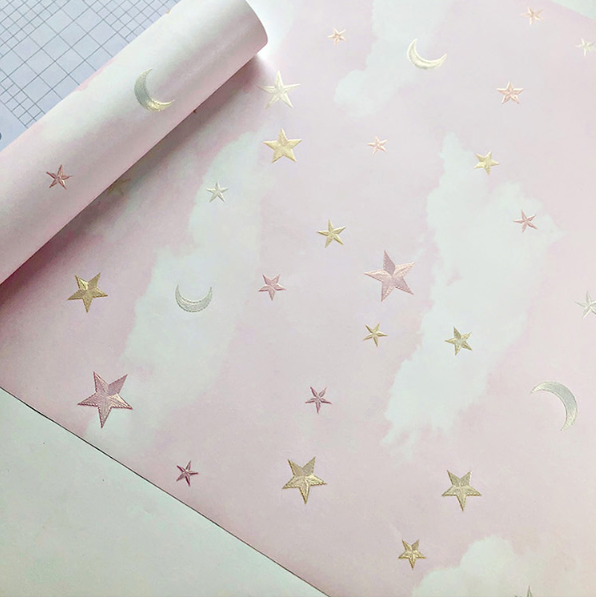 Stars and moon children room self-adhesive wallpaper
