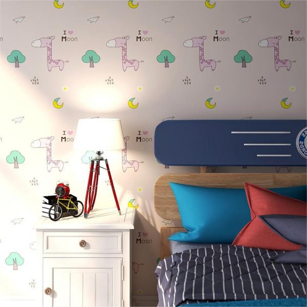 children cartoon animals self-adhesive wallpaper