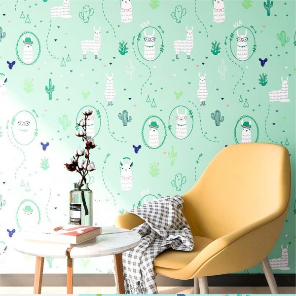 children cartoon animals self-adhesive wallpaper