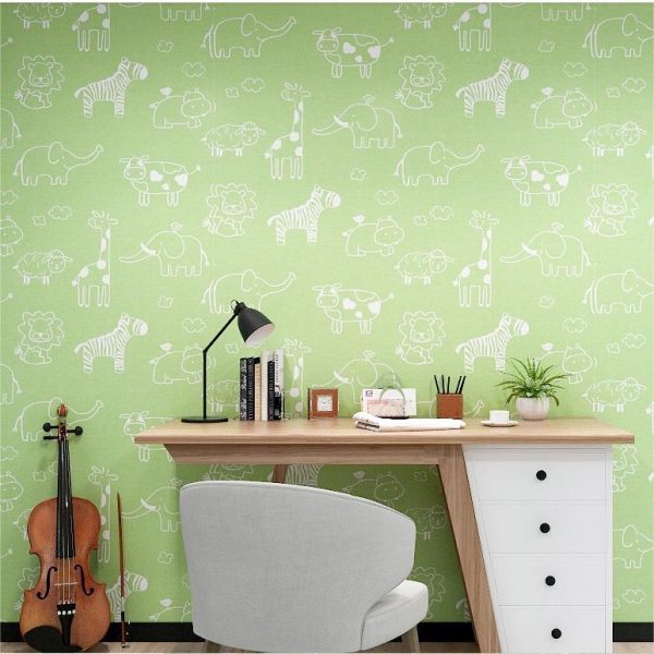 children cartoon animals self-adhesive wallpaper