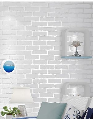 modern white imitation brick pattern self-adhesive wallpaper