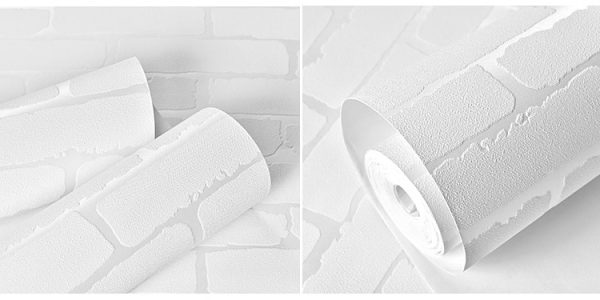 modern white imitation brick pattern self-adhesive wallpaper